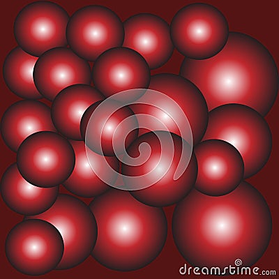 Red bubbles background Vector Illustration