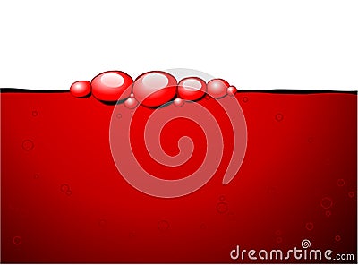 Red bubbles in the red wine Vector Illustration