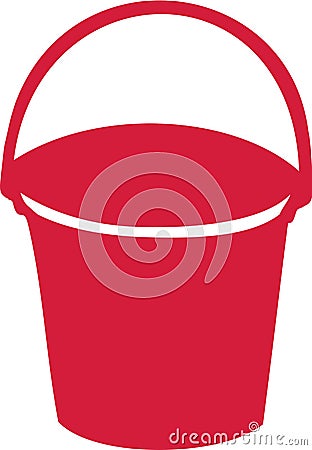 Red bucket icon Stock Photo