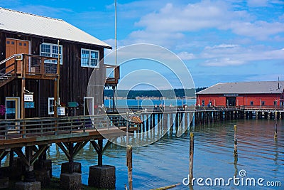 Red Building Pier Coupeville Whidbey Island Editorial Stock Photo