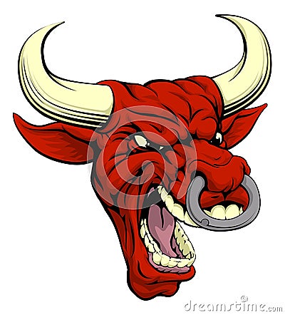 Red bull mascot Vector Illustration