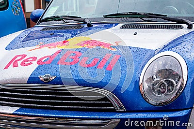 Red Bull mini cooper publicity car Editorial Stock Photo