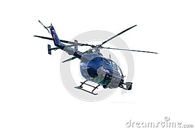 Red Bull TV Helicopter over white Editorial Stock Photo