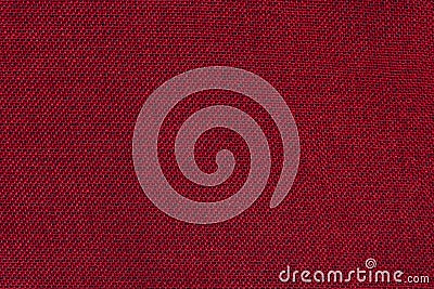 Red burlap background. Rough tissue structure. Texture Stock Photo