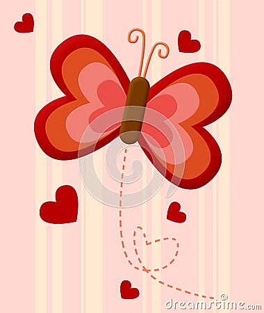 Red butterfly love Stock Photo