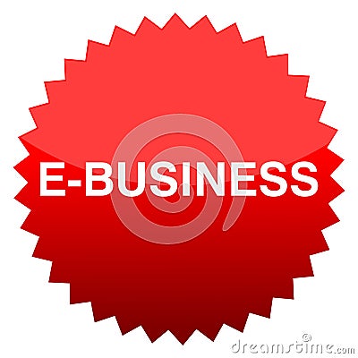 Red button e-business Vector Illustration