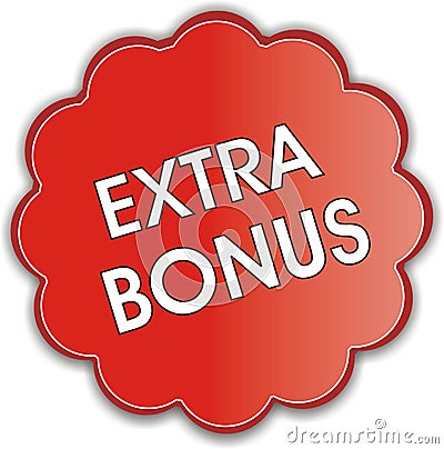 Extra bonus button Stock Photo