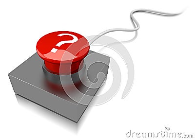 Red buzzer with a question mark Stock Photo