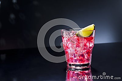 Red Campari Cocktail Stock Photo