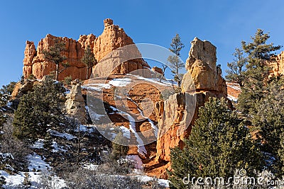 Red Canyon Hoodoos in Dixie National Forest, Utah, the United States Stock Photo