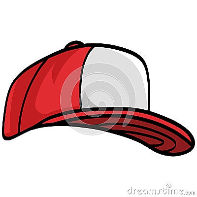 Red Cap Trucker Hat Vector Illustration Vector Illustration