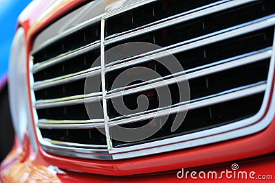 Red Car Grill Stock Photo