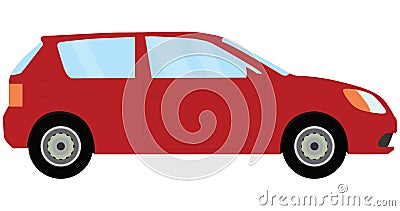 Red Car Vector Illustration