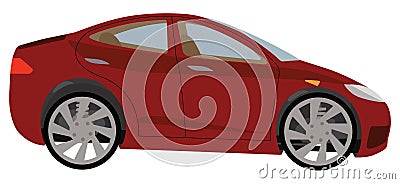 Red car Vector Illustration