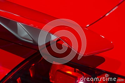 Red car spoiler Stock Photo