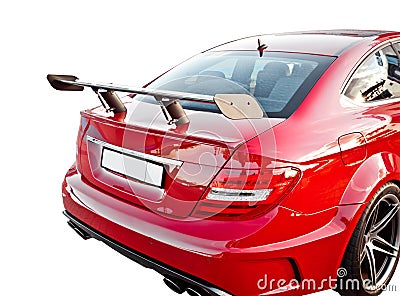 Red car spoiler Stock Photo