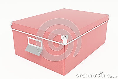 Red Cardboard Storage Box Stock Photo
