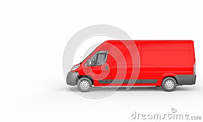 Red cargo van on a white background. Logistics and shipping industry concept Stock Photo