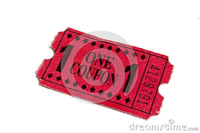 Red Carnival Admission Movie Ticket Stock Photo
