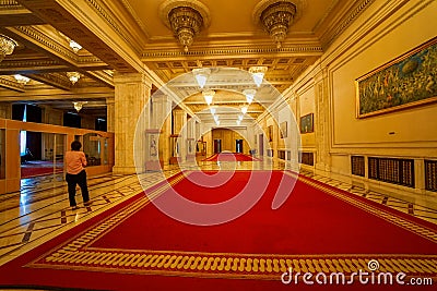 Red carpet for Ceausescu Palace Editorial Stock Photo