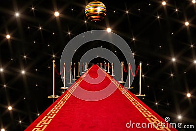 Red carpet entrance Stock Photo