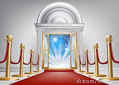 Red carpet entrance Vector Illustration