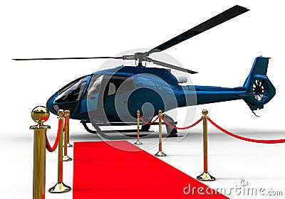 Red Carpet Helicopter Stock Photo