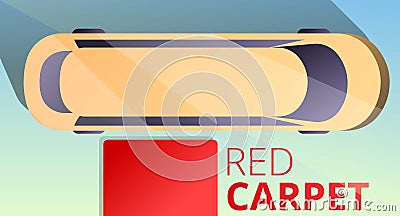 Red carpet limousine concept banner, cartoon style Vector Illustration