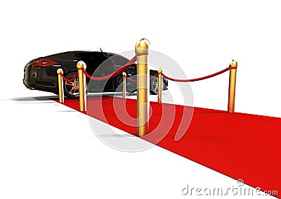 Red carpet Limousine Stock Photo