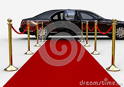 Red Carpet limousine Stock Photo