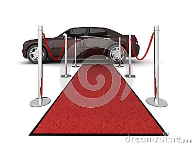 Red carpet limousine illustration Stock Photo