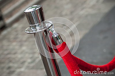 red carpet between silver fence on VIP entry Stock Photo