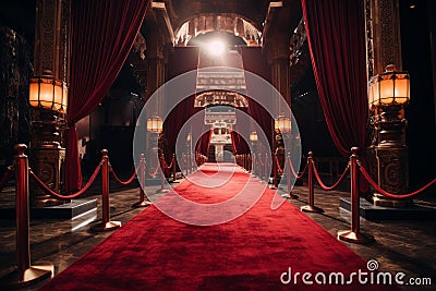 Red carpet stage. Generate Ai Stock Photo
