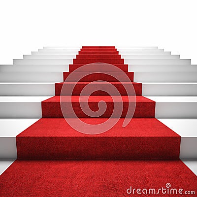 Red carpet stair Stock Photo