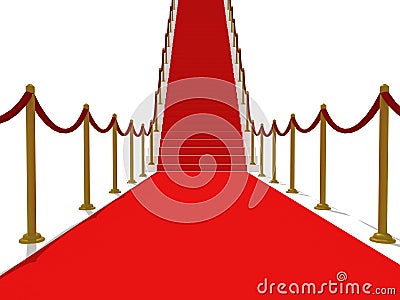 Red Carpet Stairs - Stairway to fame Stock Photo