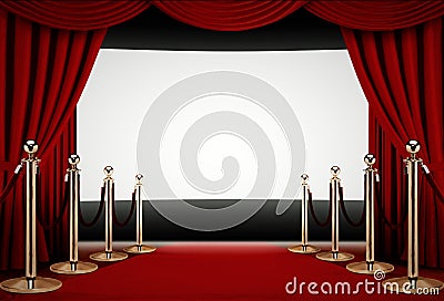 Red carpet to a movie premiere event Stock Photo