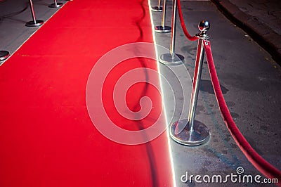 Red Carpet - is traditionally used to mark the route taken by heads of state on ceremonial and formal occasions Stock Photo