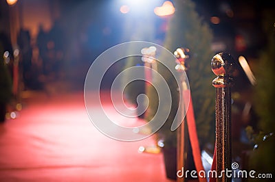 Red carpet - is traditionally used to mark the route taken by heads of state on ceremonial and formal occasions Stock Photo