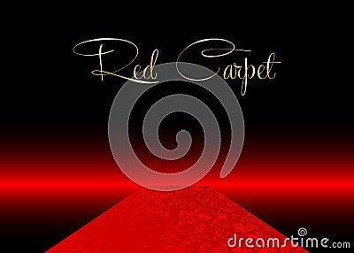 Red carpet vector background. Hollywood luxury and elegant red carpet event, perspective illustration. Red color carpet Vector Illustration