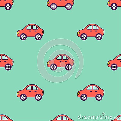 Red cars pattern Vector Illustration