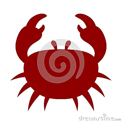 Red cartoon crab icon Vector Illustration