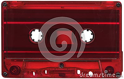 Red cassette tape Stock Photo