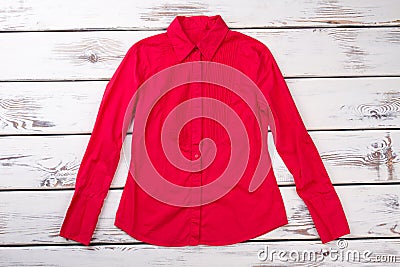 Red casual women shirt. Stock Photo