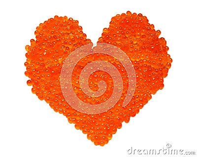 Red caviar heart Stock Photo