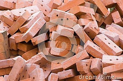 Red ceramic brick Stock Photo