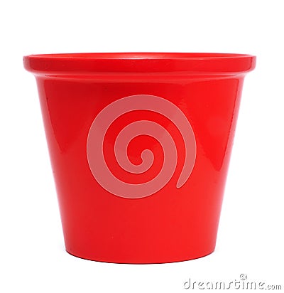 Red Ceramic Flower Pot Stock Photo