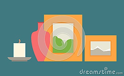 Comfort and Cosiness Items for Home Vector Image Vector Illustration