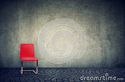 Red chair in minimalist loft style empty office Stock Photo