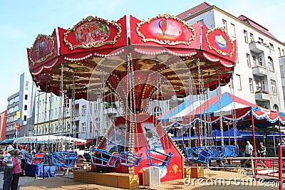 Red chairoplane Editorial Stock Photo