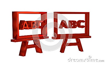 Red Chalkboard icon isolated on transparent background. School Blackboard sign. Stock Photo